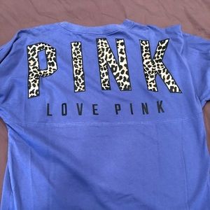 VS PINK purple leopard varsity crew